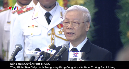 Tổng Bí thư xúc động đọc lời Điếu truy điệu nguyên Thủ tướng Phan Văn Khải