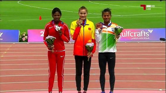 Vận động viên Quách Thị Lan đoạt Huy chương vàng 400m rào châu Á
