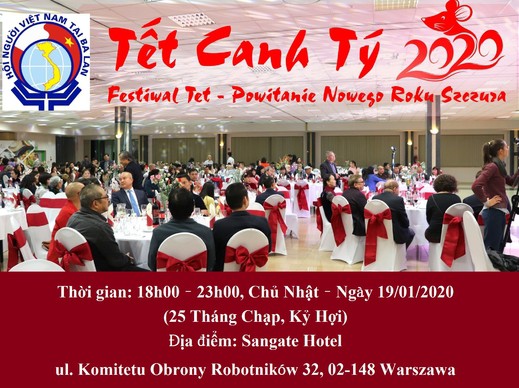Hội người Việt Nam tại Ba Lan tổ chức chương trình Mừng Xuân Canh Tý 2020 tại Warszawa