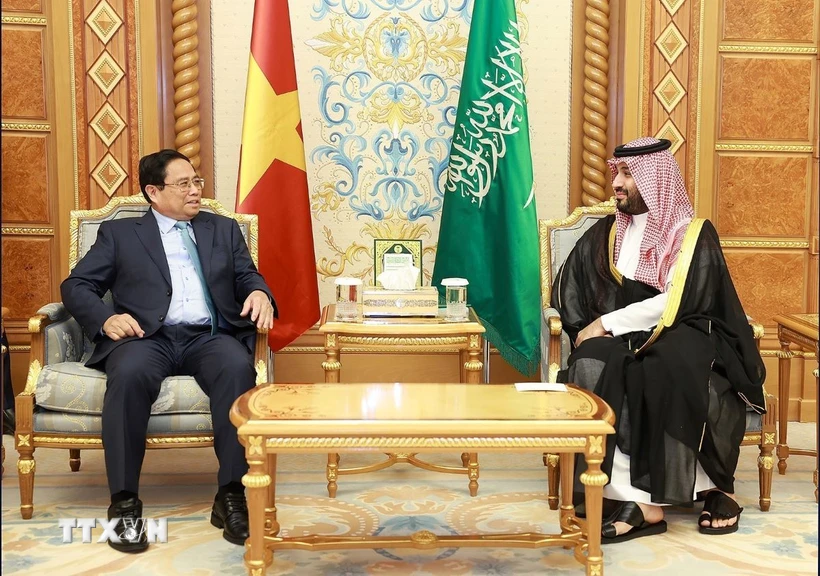  Thủ tướng Phạm Minh Chính hội đàm với Hoàng Thái tử, Thủ tướng Saudi Arabia 