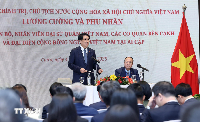 Chủ tịch nước gặp mặt cán bộ ĐSQ và cộng đồng người Việt Nam tại Ai Cập