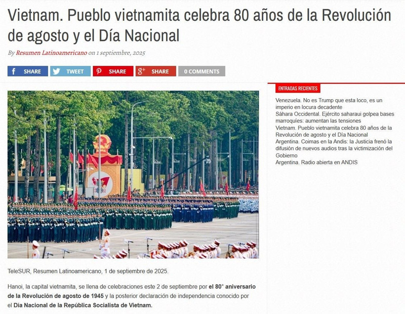 Truyền thông Argentina nhấn mạnh tầm vóc sự kiện trọng đại của Việt Nam 