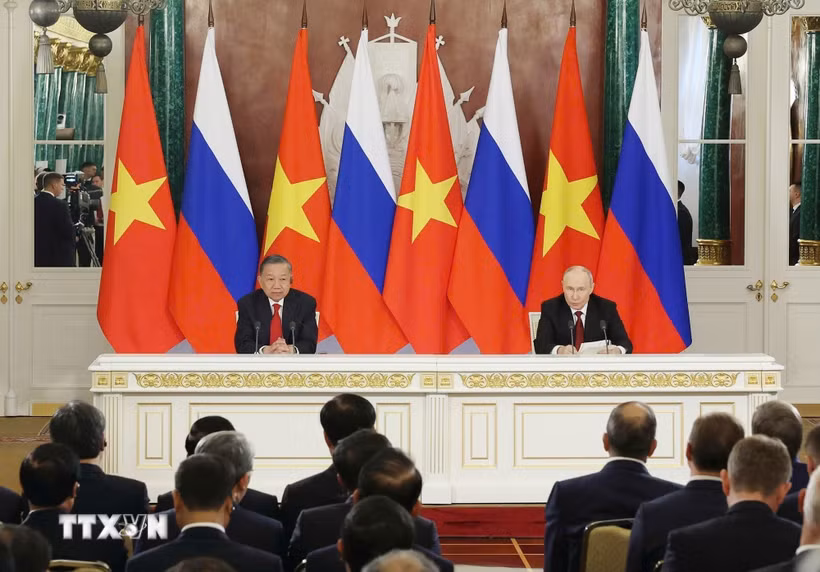 Tổng Bí thư, Chủ tịch nước Tô Lâm và Tổng thống Nga Putin phát biểu với báo chí