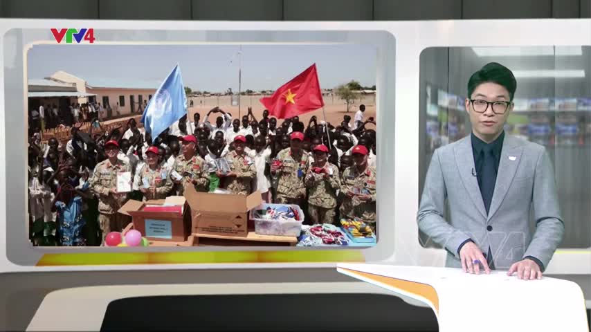Chiến sĩ mũ nồi xanh Việt Nam làm thiện nguyện ở trường học Nam Sudan