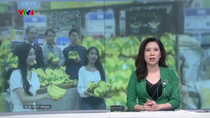Chuối Việt Nam bán tại hệ thống siêu thị tại Hàn Quốc