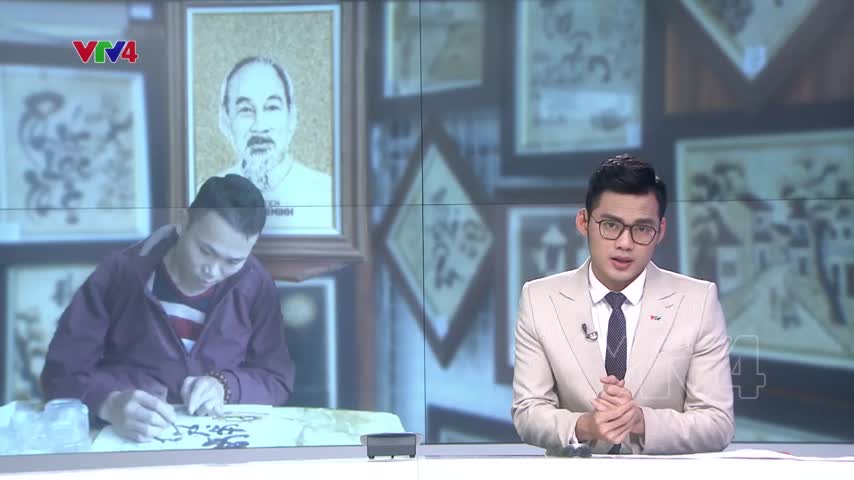 Người thanh niên khuyết tật vẽ ước mơ bằng hạt gạo